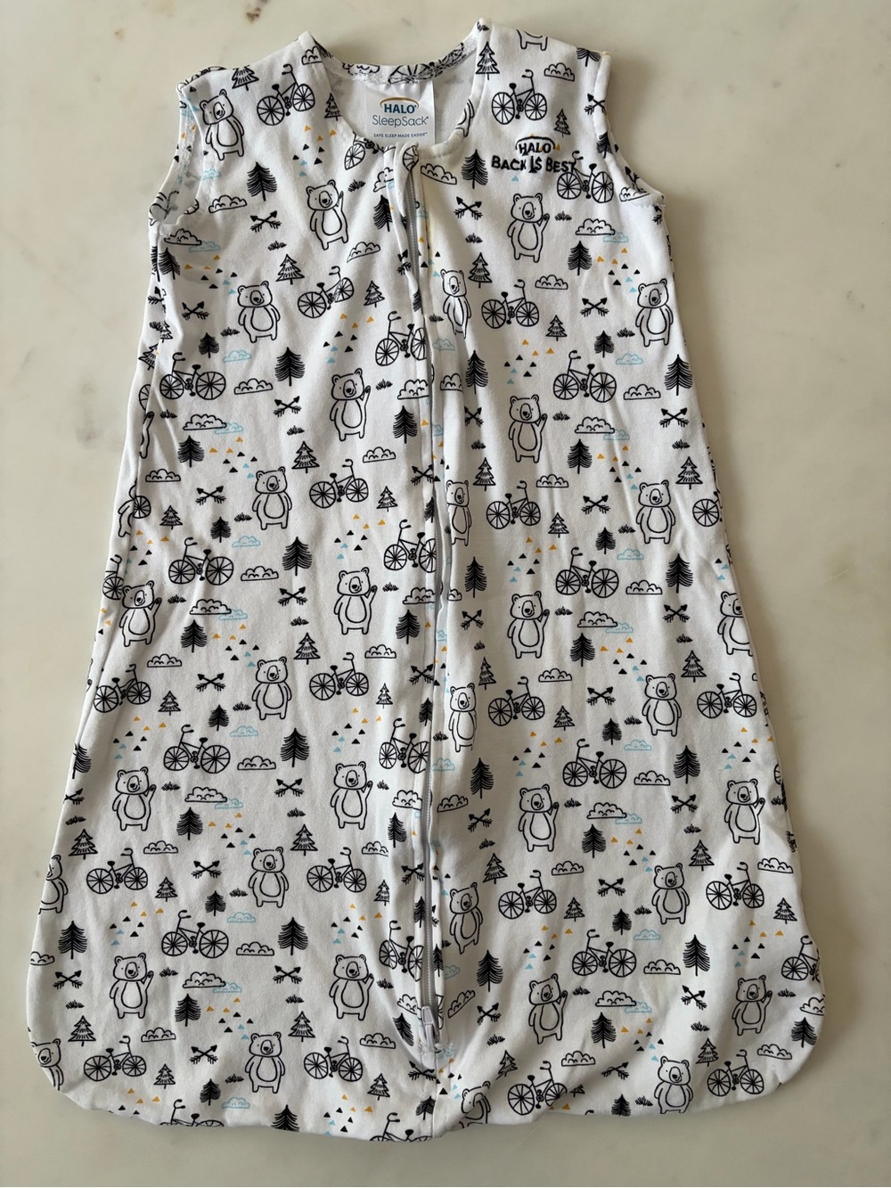 HALO SleepSack with Black Bear & Bicycle Print